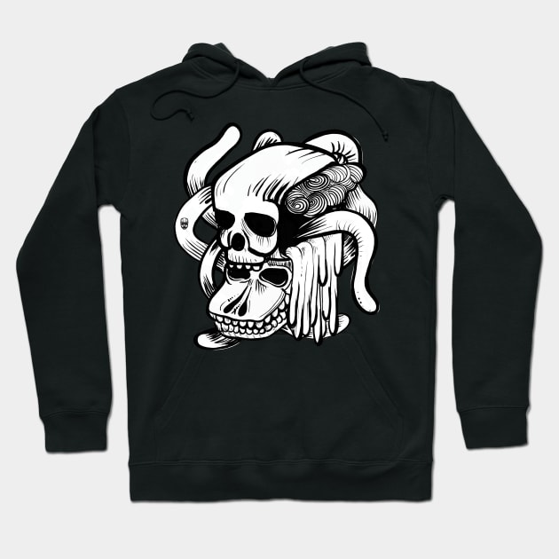 Skull Doodle Hoodie by fakeface